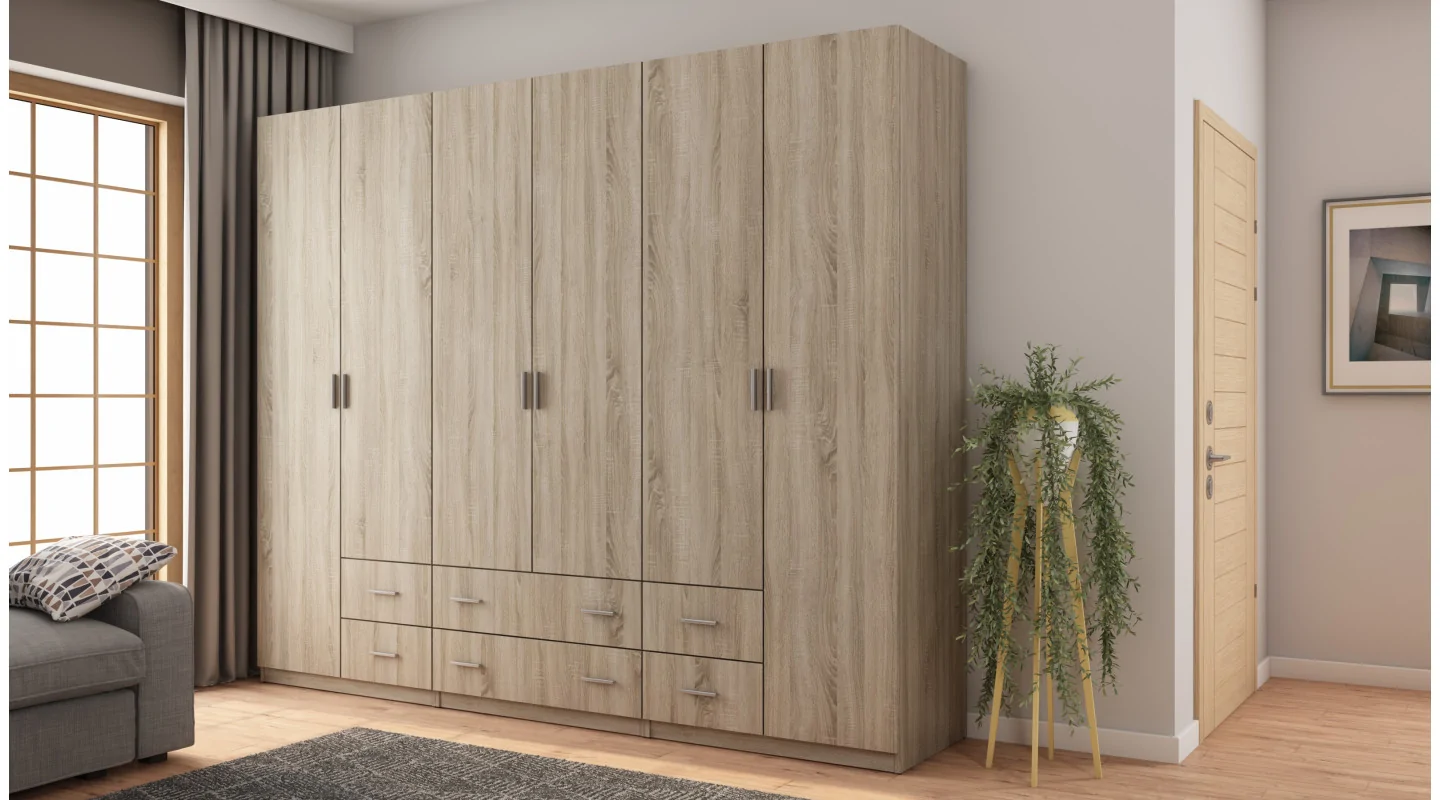 Szafa 240x220 cm sonoma jasna – Torven | eMeblast Szafa 240x220 cm sonoma jasna – Torven | eMeblast