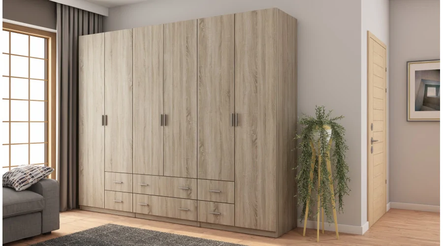 Szafa 240x220 cm sonoma jasna – Torven | eMeblast Szafa 240x220 cm sonoma jasna – Torven | eMeblast