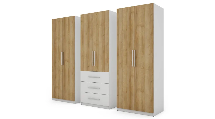 Szafa 250x220 cm biel dąb riva – Zerion | eMeblast