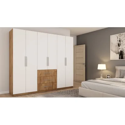 Szafa 250x220 cm dąb lefkas biel – Zerion | eMeblast