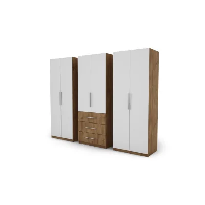 Szafa 250x220 cm dąb lefkas biel lustro – Zerion | eMeblast