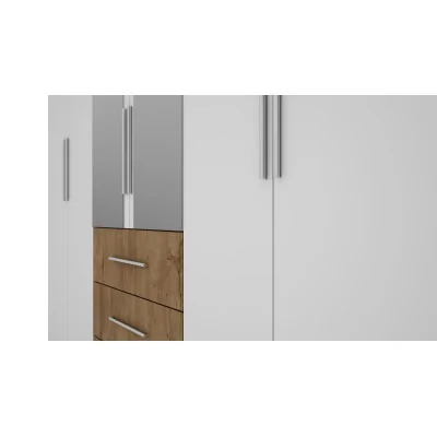 Szafa 250x220 cm dąb lefkas biel lustro – Zerion | eMeblast