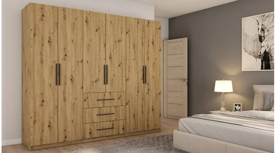 Szafa 250x220 cm dąb artisan – Zerion | eMeblast Szafa 250x220 cm dąb artisan – Zerion | eMeblast
