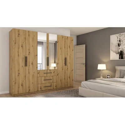 Szafa 250x220 cm dąb artisan lustro – Zerion | eMeblast