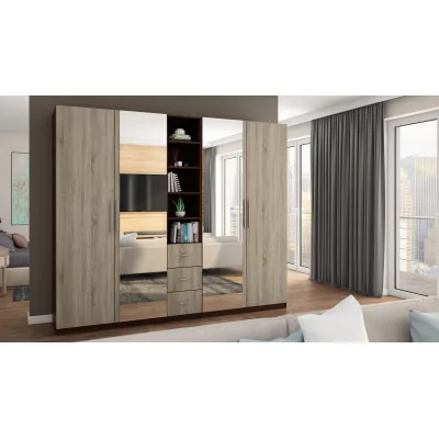 Szafa 260x220 cm sonoma ciemna jasna lustro – Orvian | eMeblast