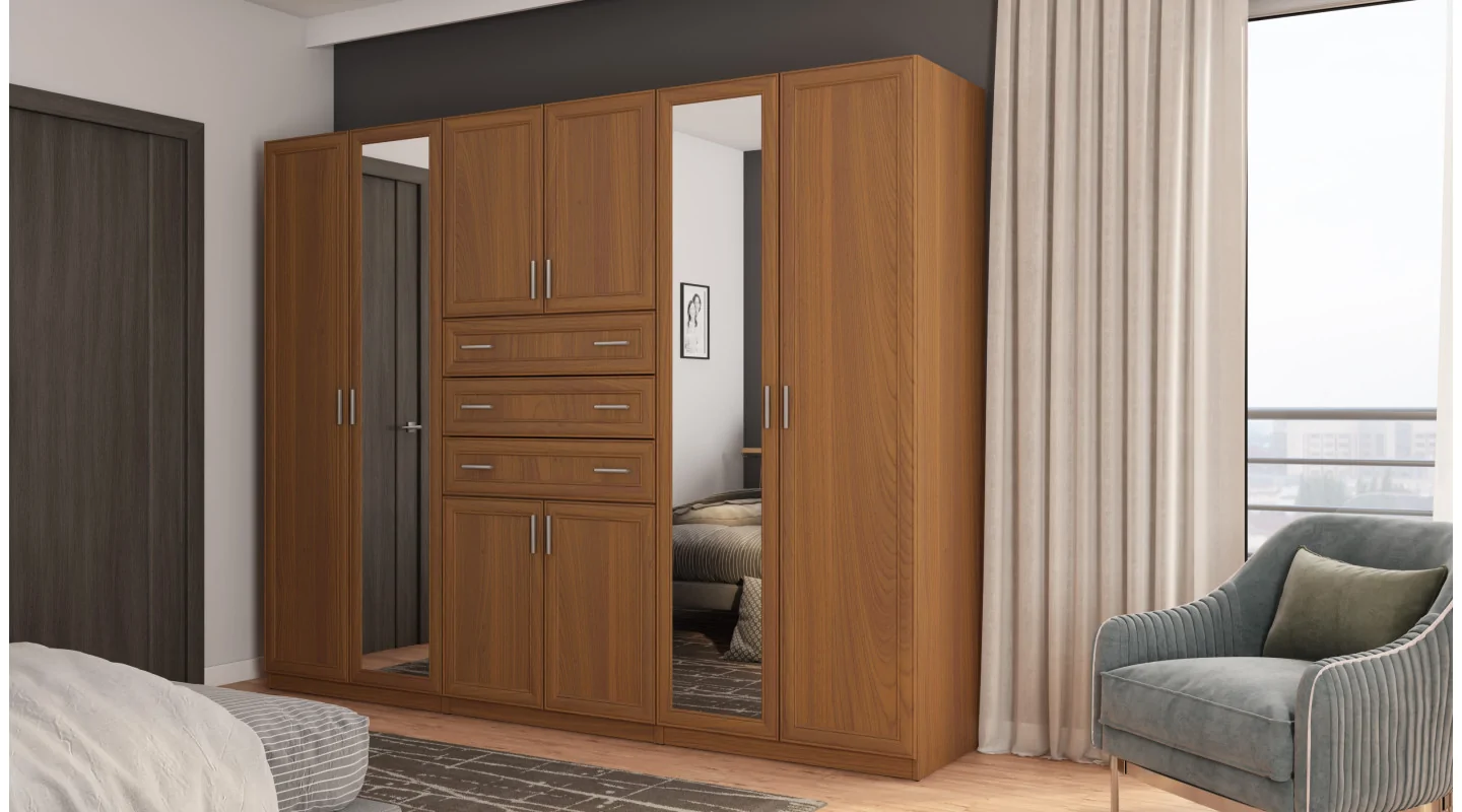 Szafa 270x210 cm wiśnia porto lustro – Vireon | eMeblast