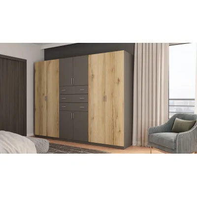 Szafa 270x210 cm grafit dąb grand naturalny – Vireon | eMeblast