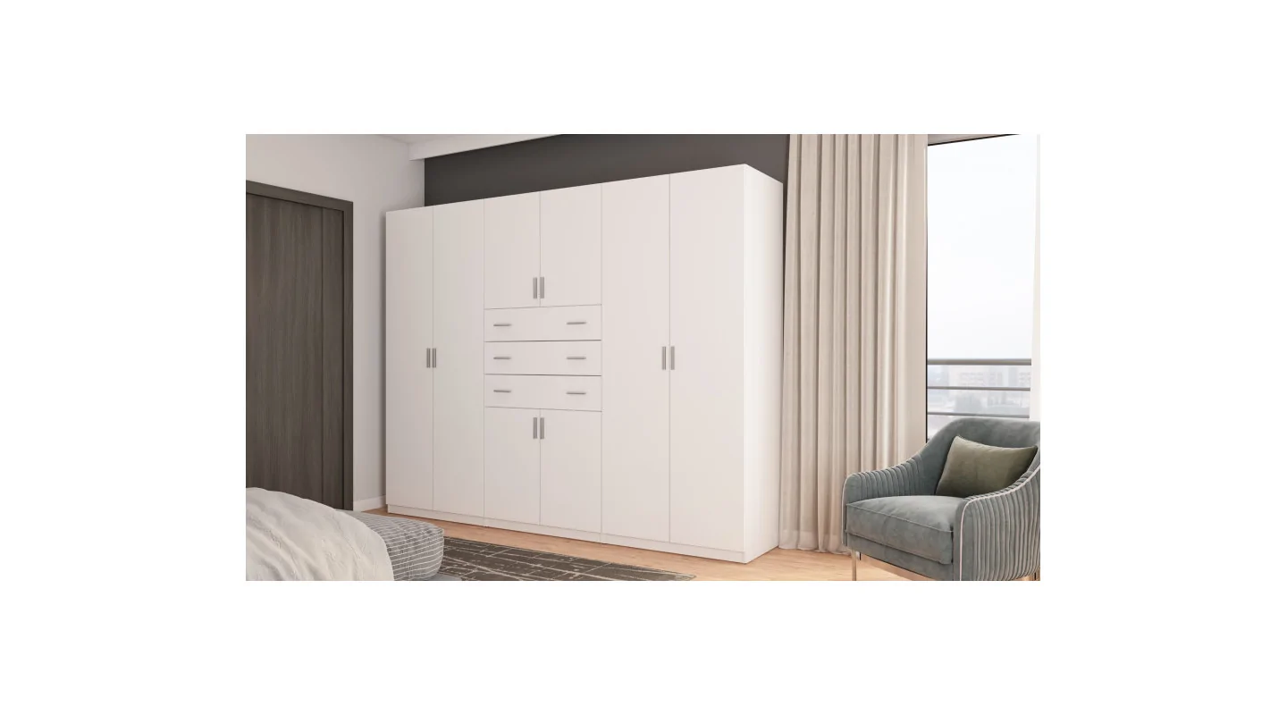 Szafa 270x210 cm biała – Vireon | eMeblast