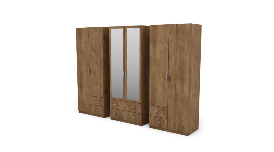 Szafa 270x220 cm dąb lefkas lustro – Dorsen | eMeblast