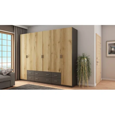 Szafa 270x220 cm grafit dąb grand naturalny – Dorsen | eMeblast