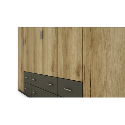 Szafa 270x220 cm grafit dąb grand naturalny lustro – Dorsen | eMeblast