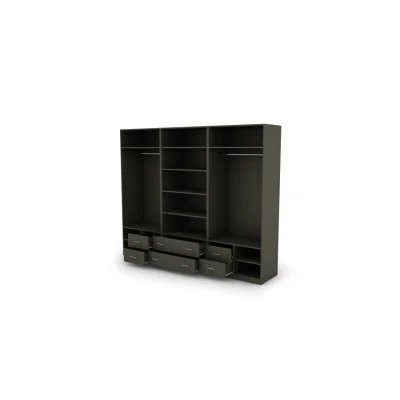 Szafa 270x220 cm grafit dąb grand naturalny lustro – Dorsen | eMeblast
