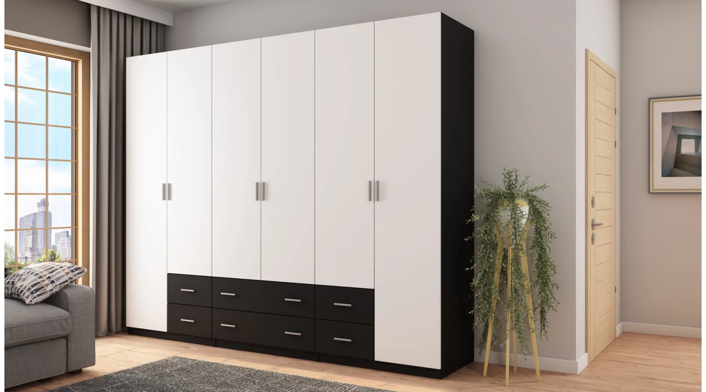 Szafa 270x220 cm czarny biel – Dorsen | eMeblast