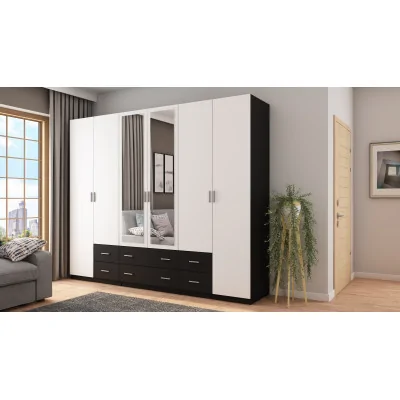 Szafa 270x220 cm czarny biel lustro – Dorsen | eMeblast