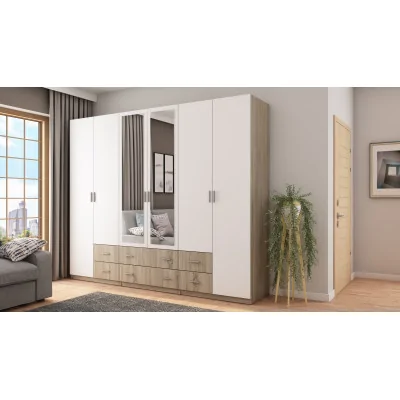 Szafa 270x220 cm sonoma jasna biel lustro – Dorsen | eMeblast