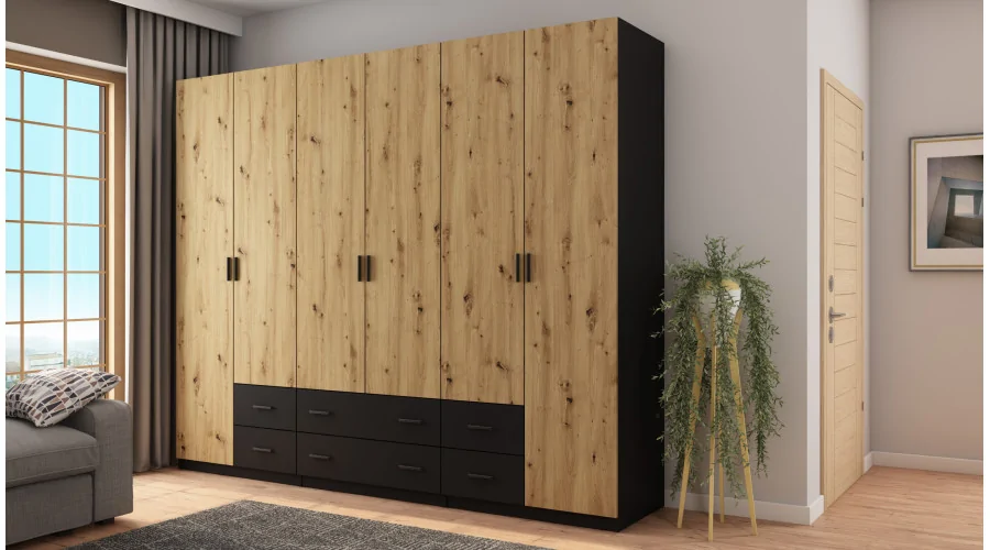Szafa 270x220 cm czarny dąb artisan – Dorsen | eMeblast