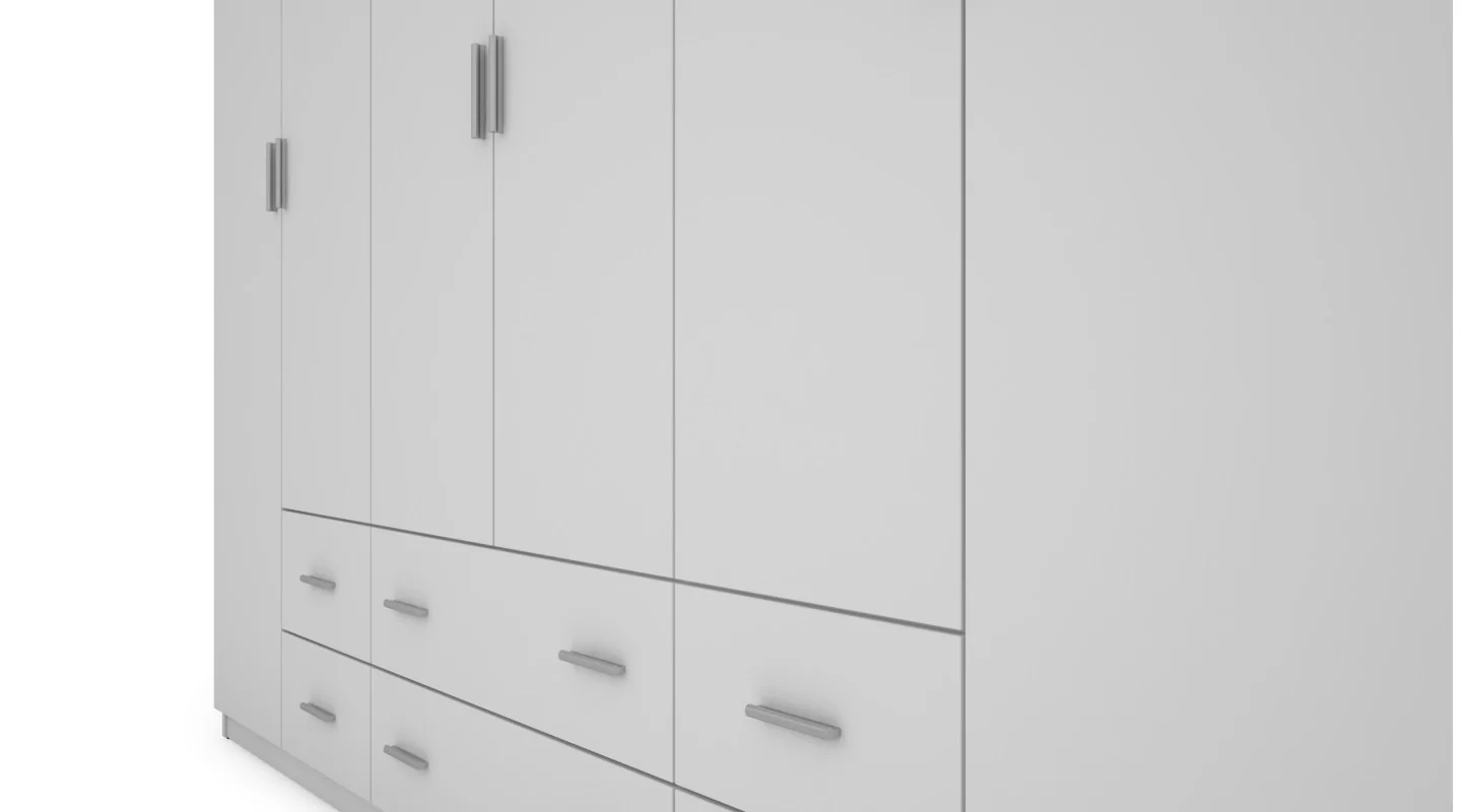 Szafa 270x220 cm biała lustro – Dorsen | eMeblast Szafa 270x220 cm biała lustro – Dorsen | eMeblast