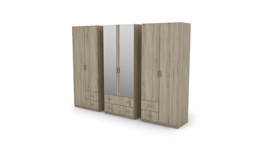 Szafa 270x220 cm sonoma jasna lustro – Dorsen | eMeblast