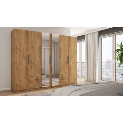 Szafa 280x220 cm dąb lefkas lustro – Hedron | eMeblast