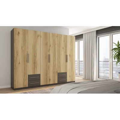 Szafa 280x220 cm grafit dąb grand naturalny – Hedron | eMeblast