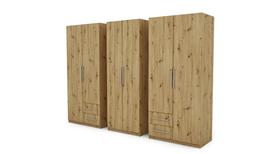 Szafa 280x220 cm dąb artisan lustro – Hedron | eMeblast