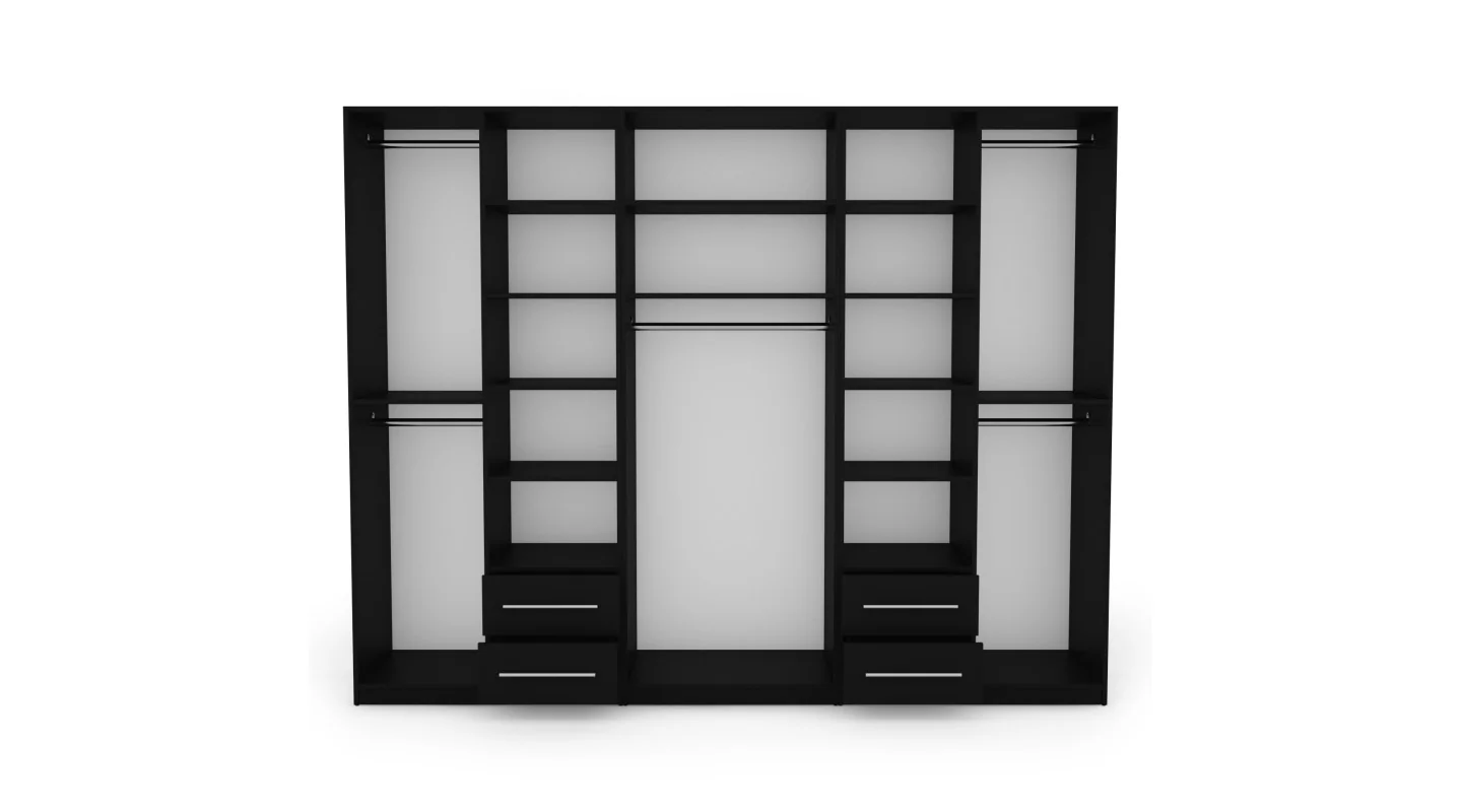 Szafa 280x220 cm czarny dąb gaja lamele – Hedron | eMeblast