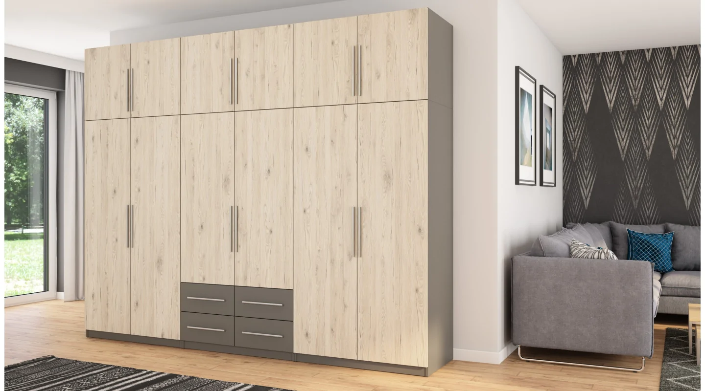 Szafa 300x240 cm grafit dąb bordeaux – Alturo | eMeblast