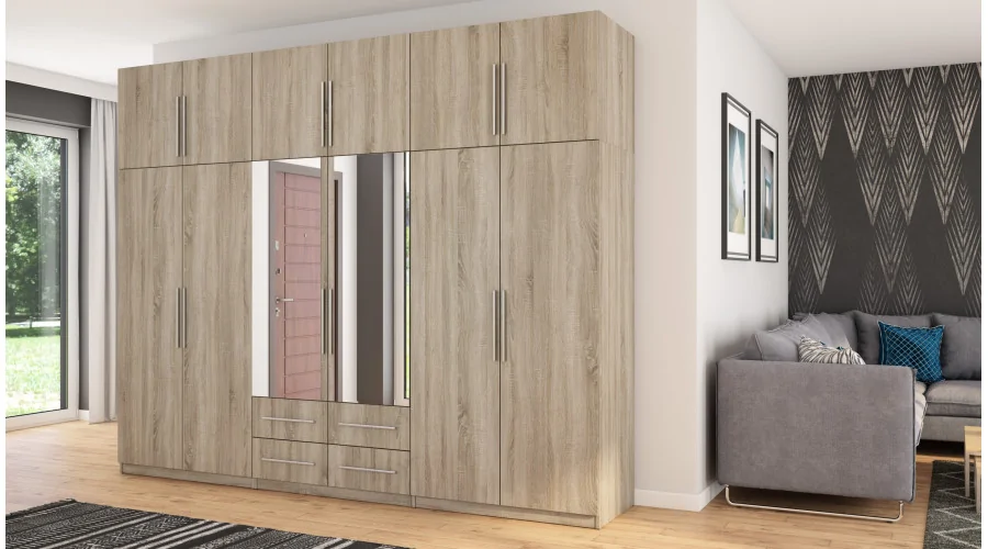 Szafa 300x240 cm sonoma jasna lustro – Alturo | eMeblast Szafa 300x240 cm sonoma jasna lustro – Alturo | eMeblast
