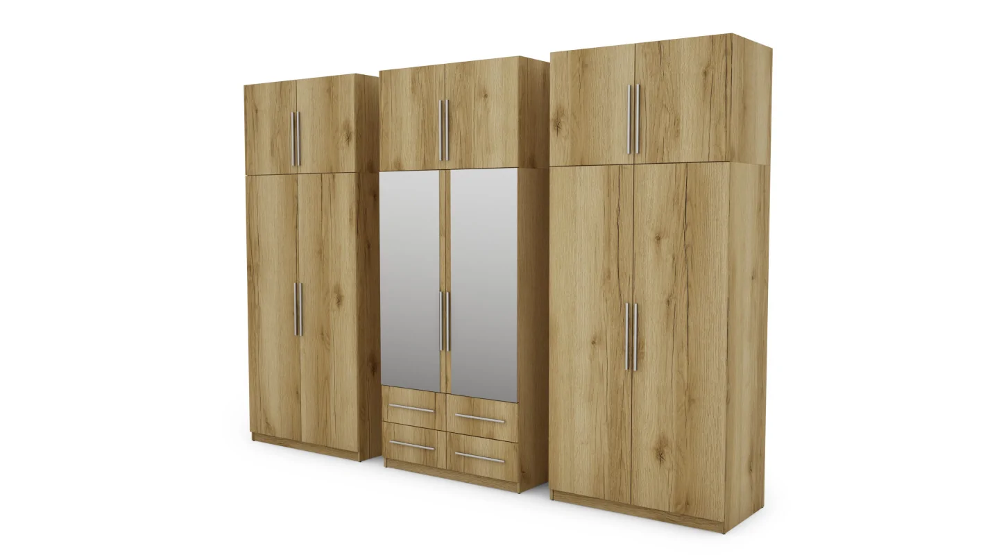 Szafa 300x240 cm dąb grand naturalny lustro – Alturo | eMeblast Szafa 300x240 cm dąb grand naturalny lustro – Alturo | eMeblast