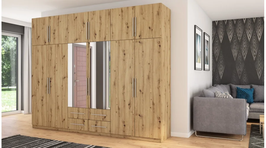 Szafa 300x240 cm dąb artisan lustro – Alturo | eMeblast