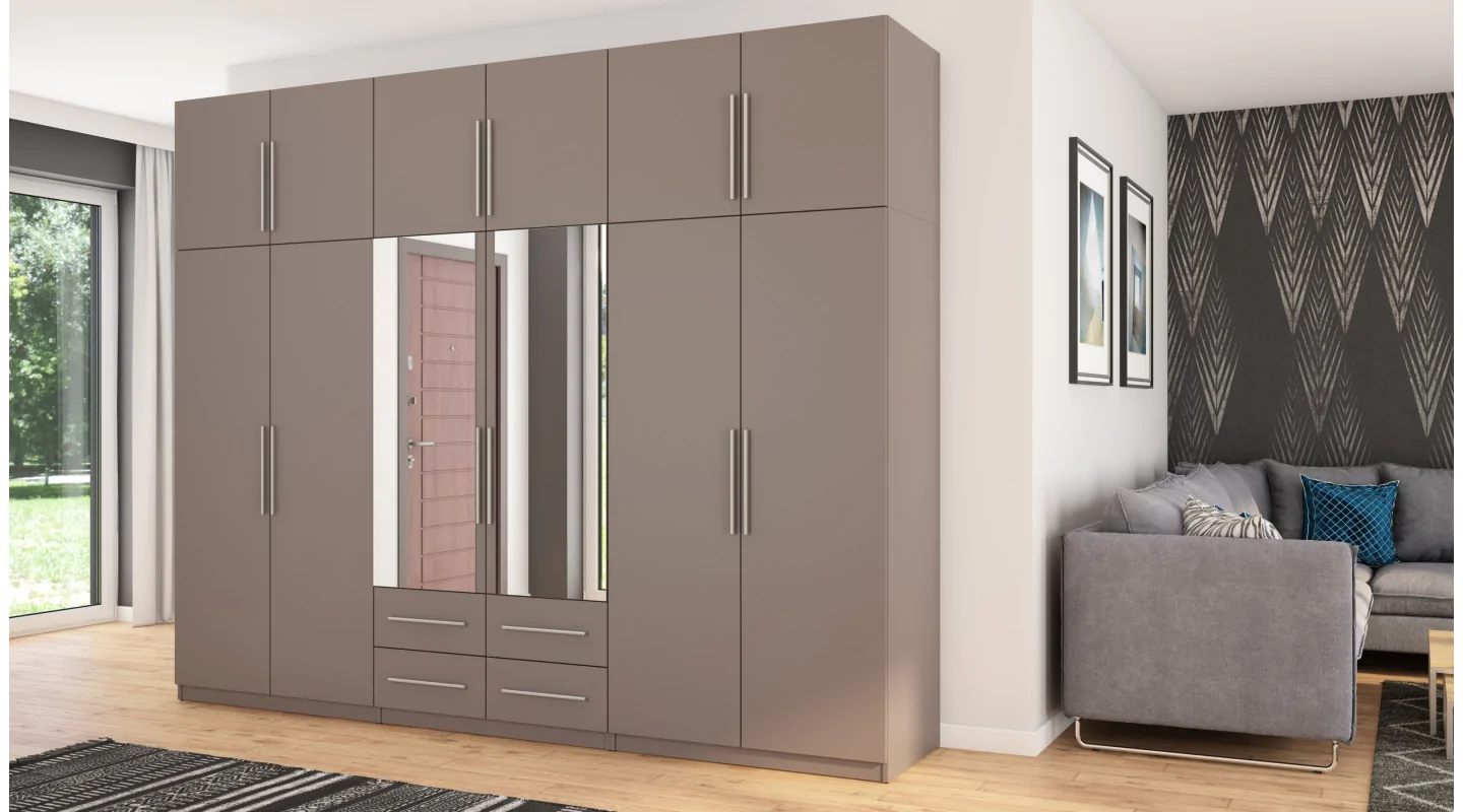 Szafa 300x240 cm sepia lustro – Alturo | eMeblast