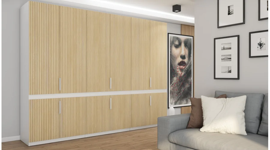 Szafa 310x240 cm biel dąb gaja lamele – Ordinex | eMeblast