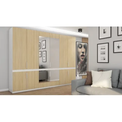 Szafa 310x240 cm biel dąb gaja lamele lustro – Ordinex | eMeblast