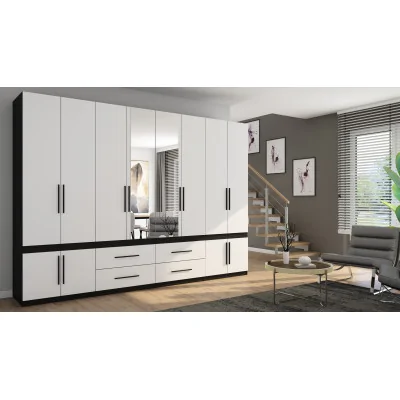 Szafa 320x230 cm czarny biel lustro – Accessa | eMeblast