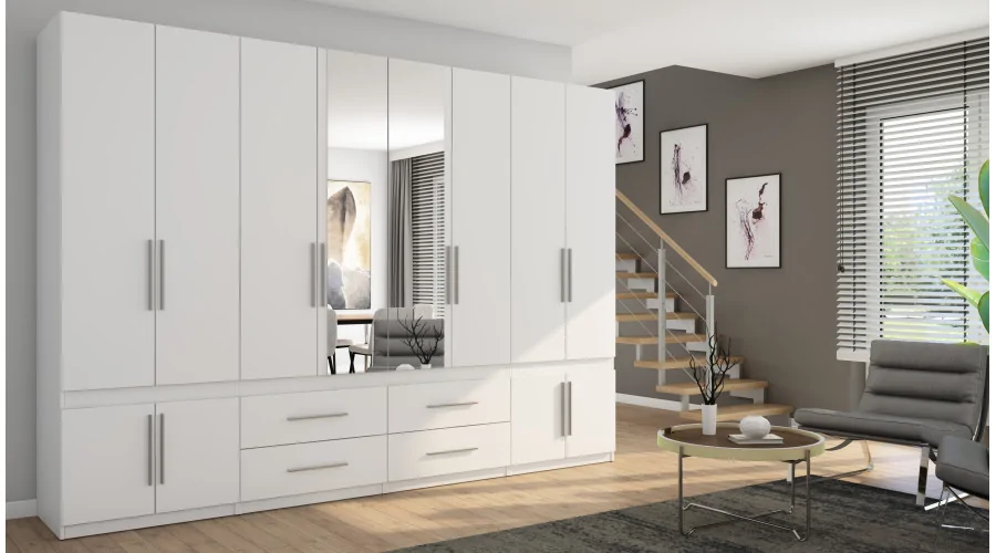 Szafa 320x230 cm biała lustro – Accessa | eMeblast