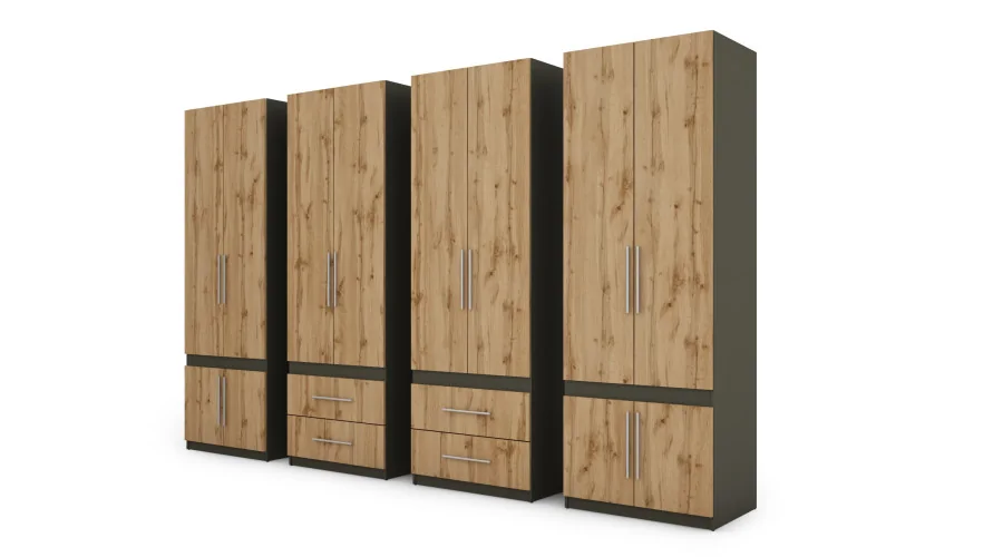 Szafa 320x230 cm grafit dąb wotan – Accessa | eMeblast
