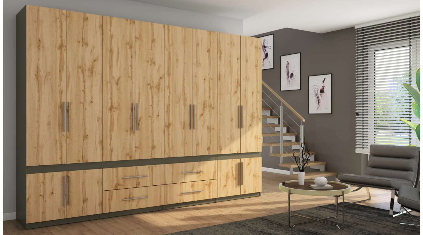 Szafa 320x230 cm grafit dąb wotan – Accessa | eMeblast