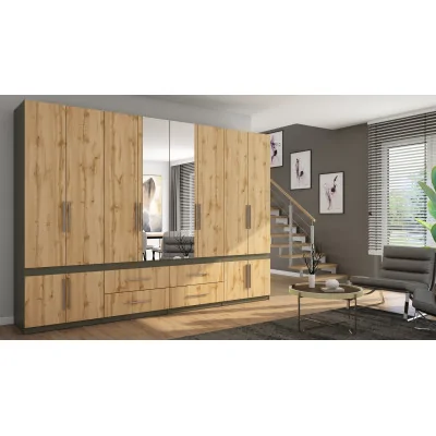 Szafa 320x230 cm grafit dąb wotan lustro – Accessa | eMeblast