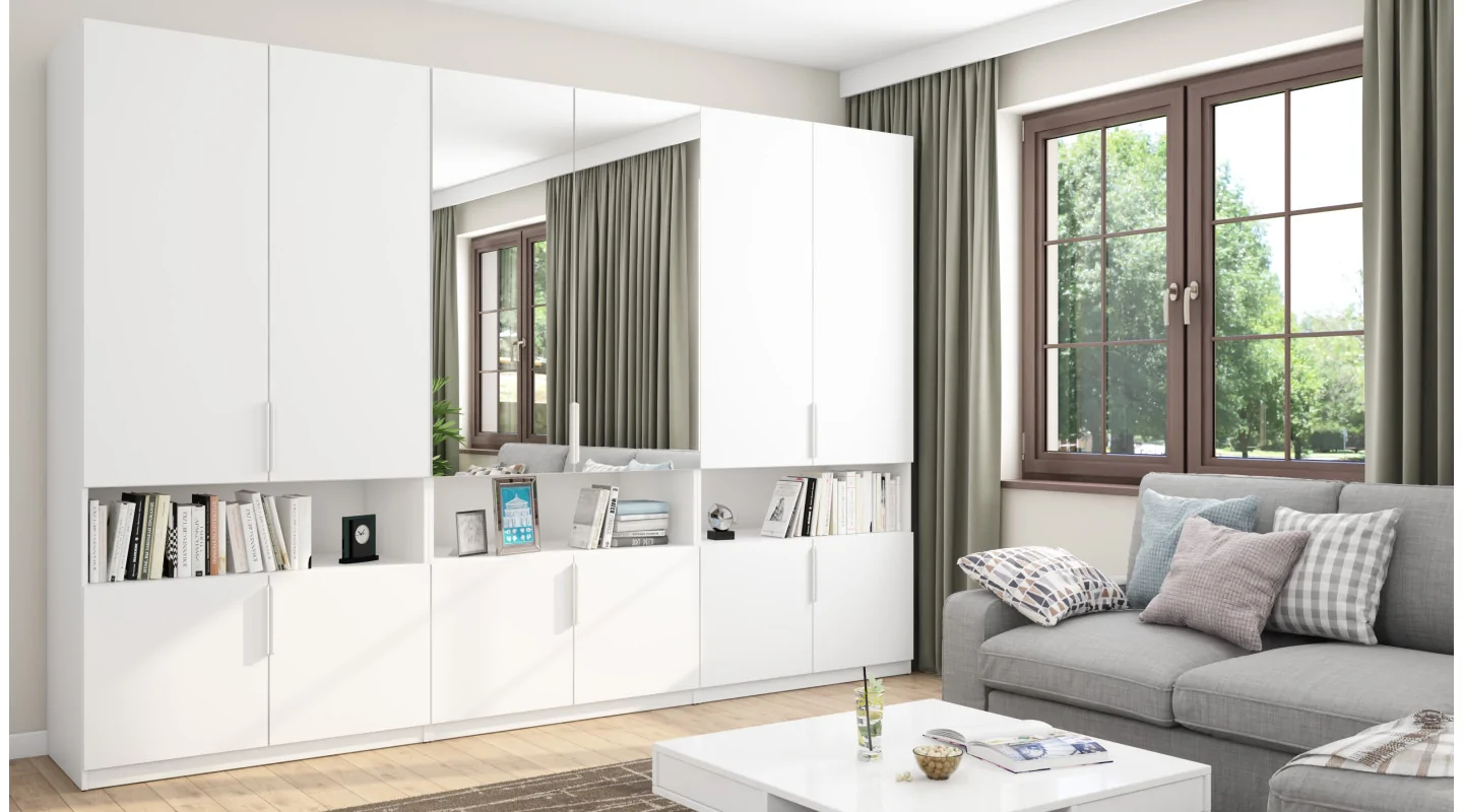 Szafa 330x230 cm biała lustro – Expono | eMeblast