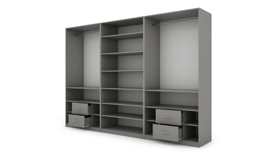 Szafa 330x230 cm szary platynowy dąb gaja lamele – Expono | eMeblast