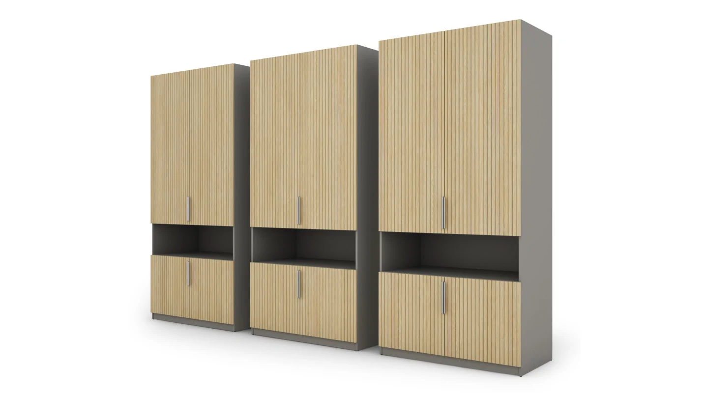 Szafa 330x230 cm szary platynowy dąb gaja lamele – Expono | eMeblast