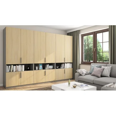 Szafa 330x230 cm szary platynowy dąb gaja lamele – Expono | eMeblast