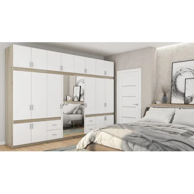 Szafa 340x240 cm sonoma jasna biel lustro – Maxora | eMeblast