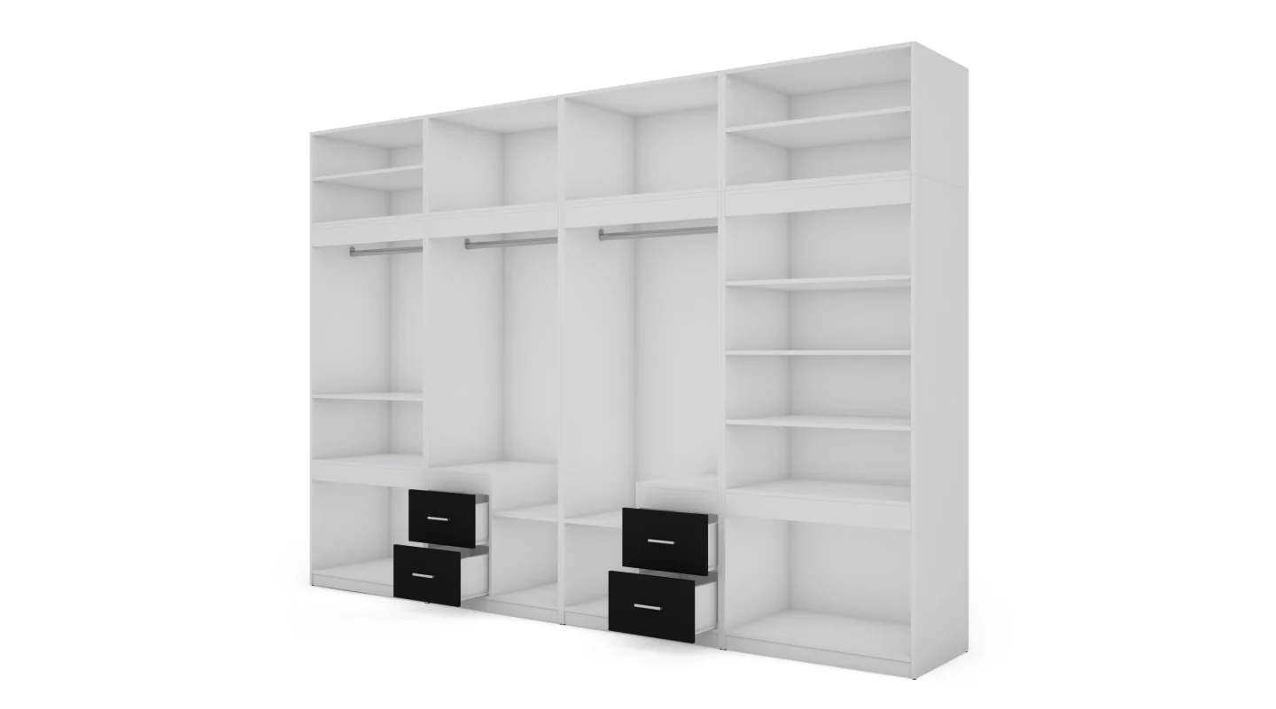 Szafa 340x240 cm biało czarna – Maxora | eMeblast