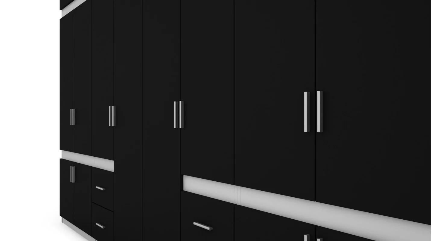 Szafa 340x240 cm biało czarna – Maxora | eMeblast