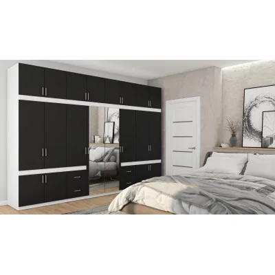 Szafa 340x240 cm biel czarny lustro – Maxora | eMeblast