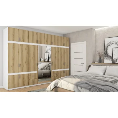 Szafa 340x240 cm biel dąb grand naturalny lustro – Maxora | eMeblast