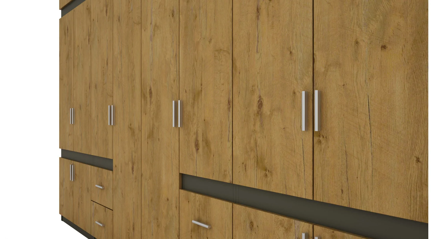Szafa 340x240 cm grafit dąb lancelot – Maxora | eMeblast