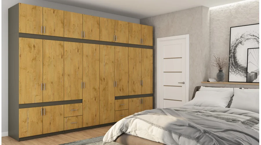 Szafa 340x240 cm grafit dąb lancelot – Maxora | eMeblast