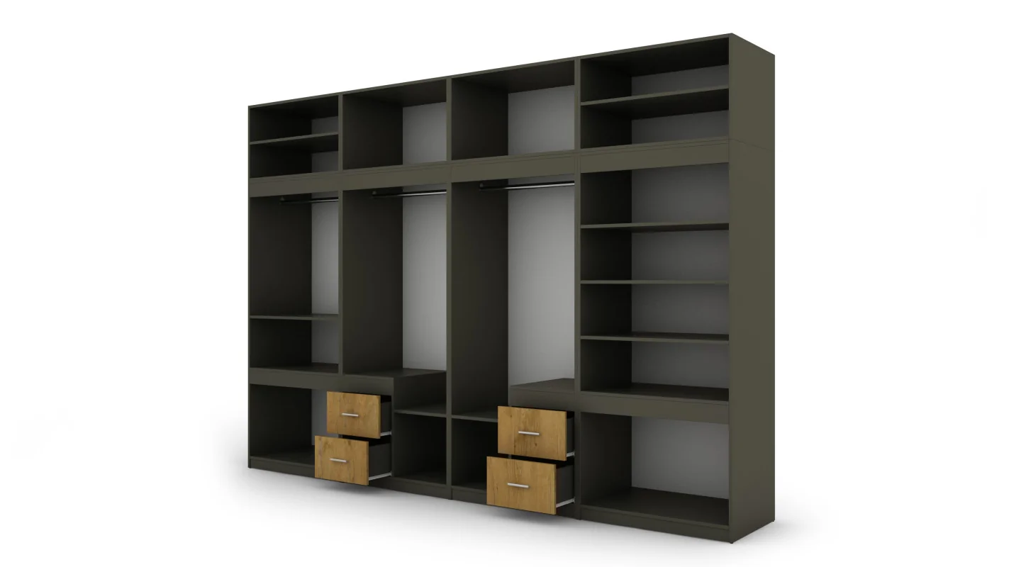 Szafa 340x240 cm grafit dąb lancelot lustro – Maxora | eMeblast